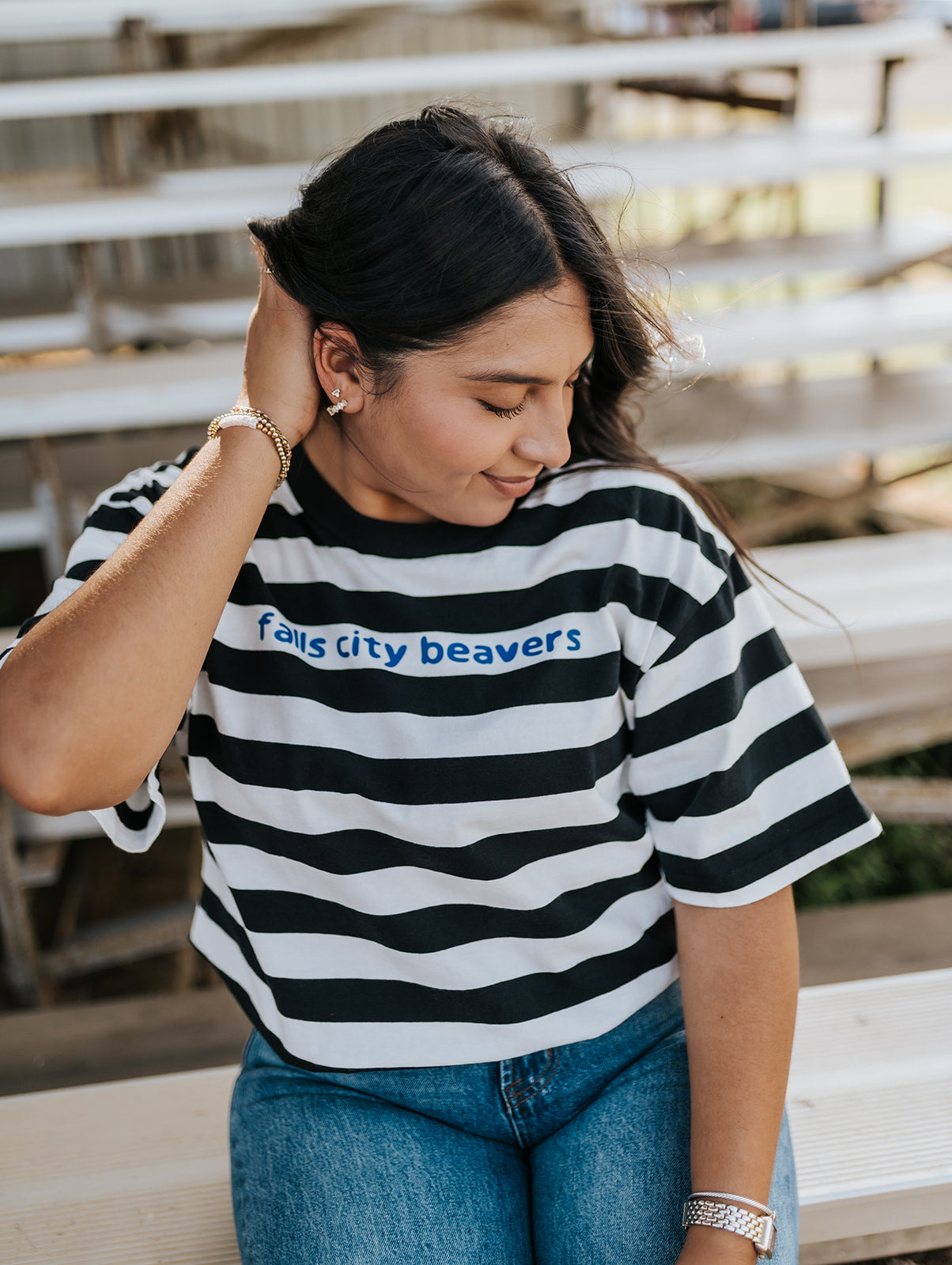 Falls City Beavers Black Stripe T-Shirt