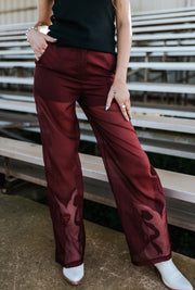 Maroon Sheer Pants with Lined Shorts MB5109