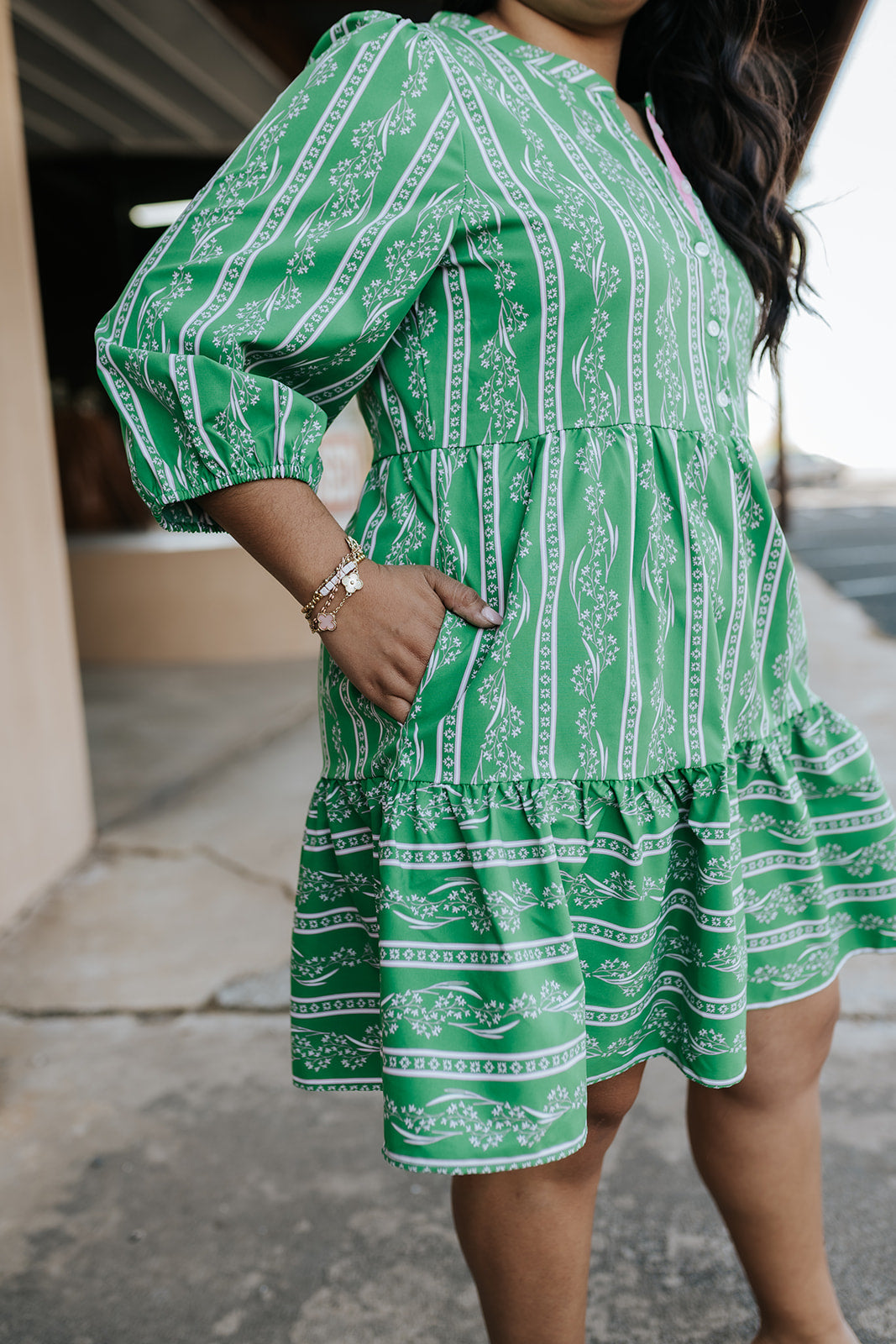 Riley Garden Lace Green Mini Dress