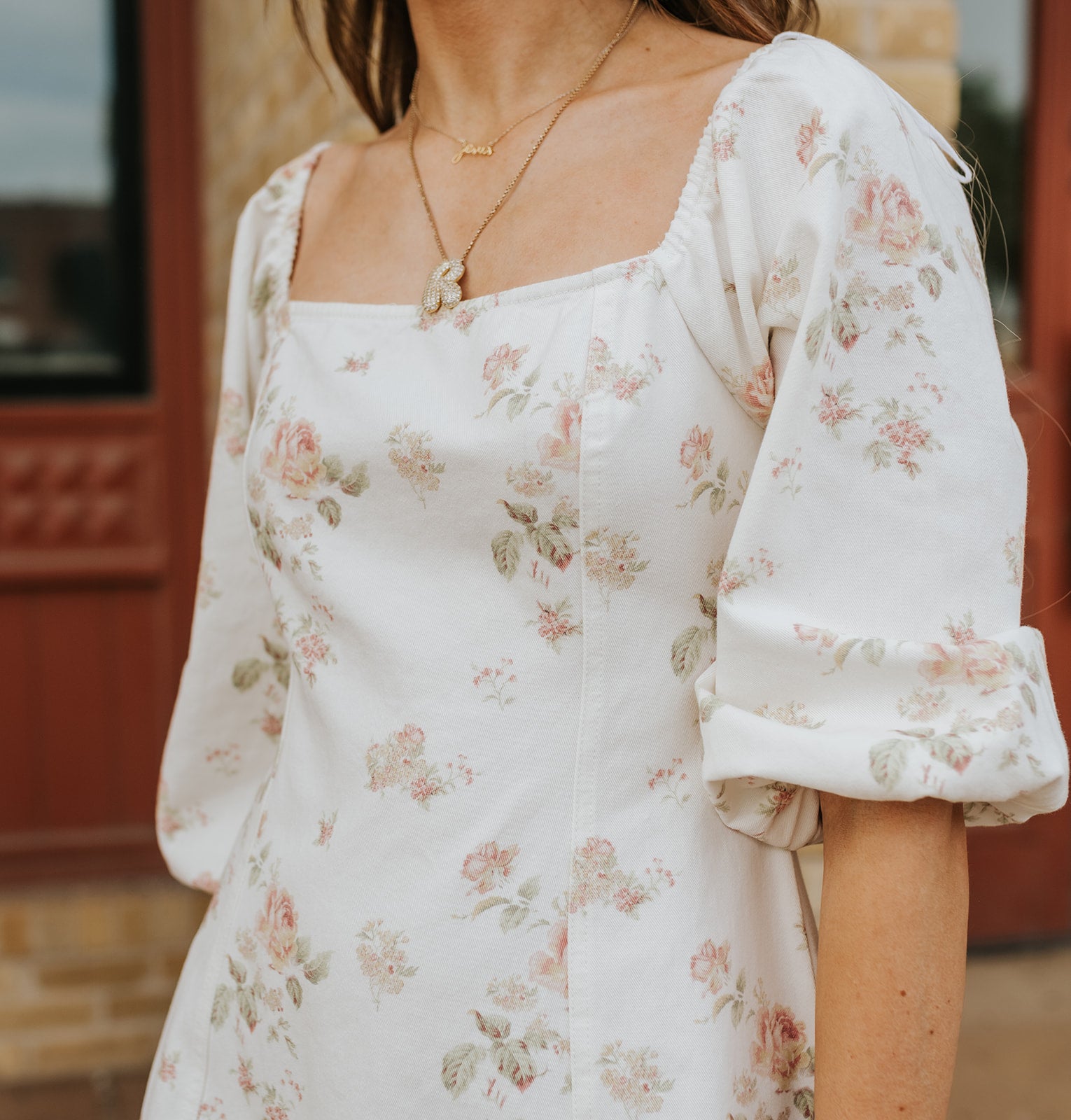 White Princess Line Puff Sleeve Dress S25662