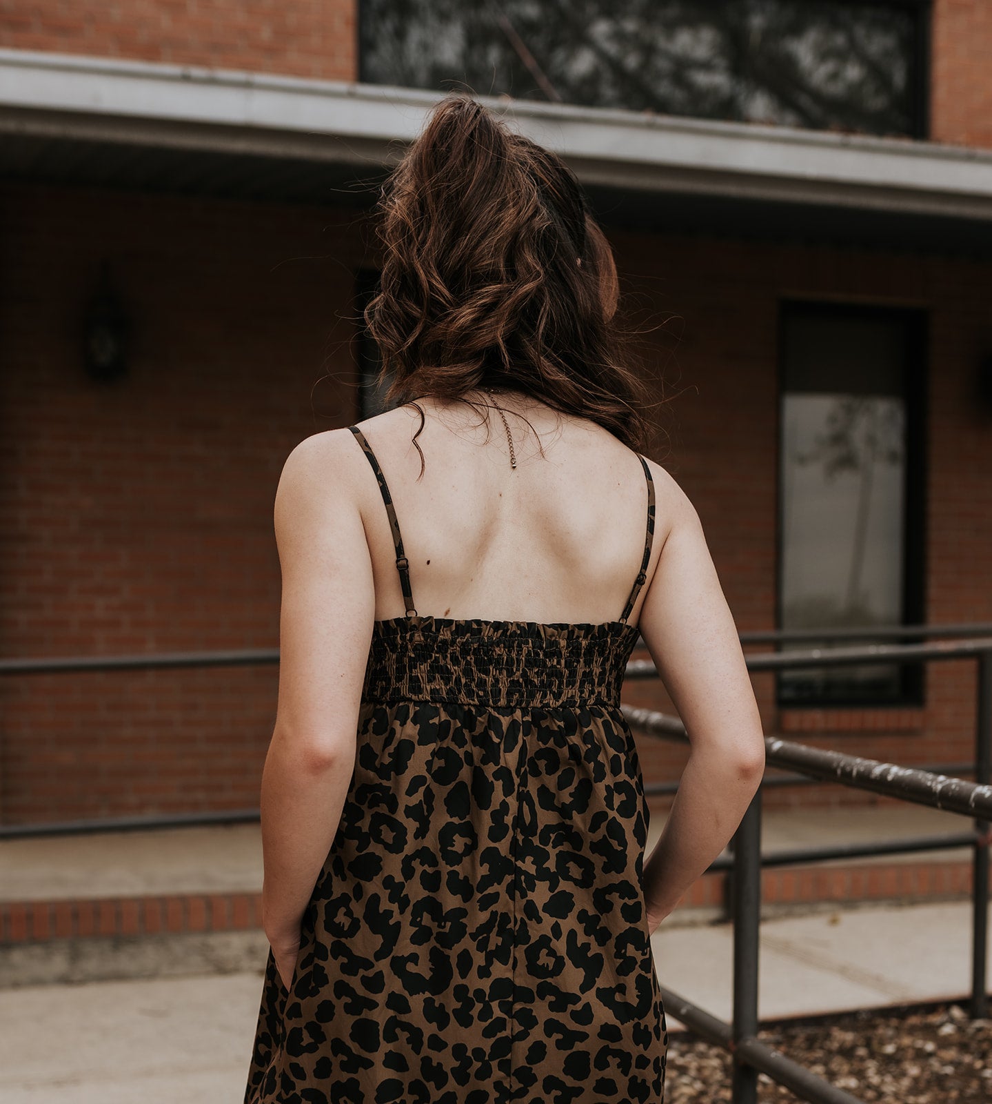 Brown Leopard Print Maxi Dress TBD13648