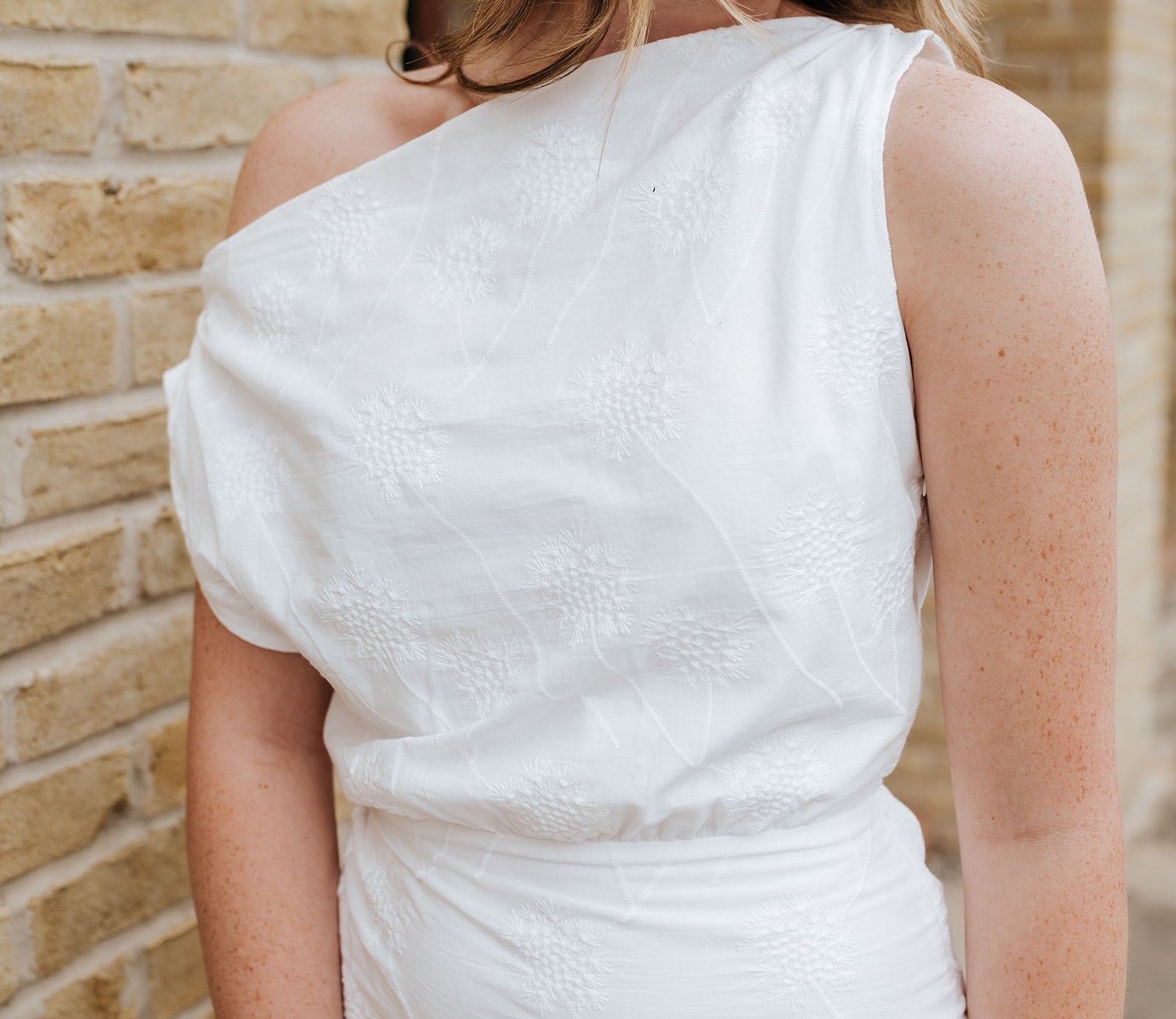 White Off Shoulder Eyelet Mini Dress ID8182-A