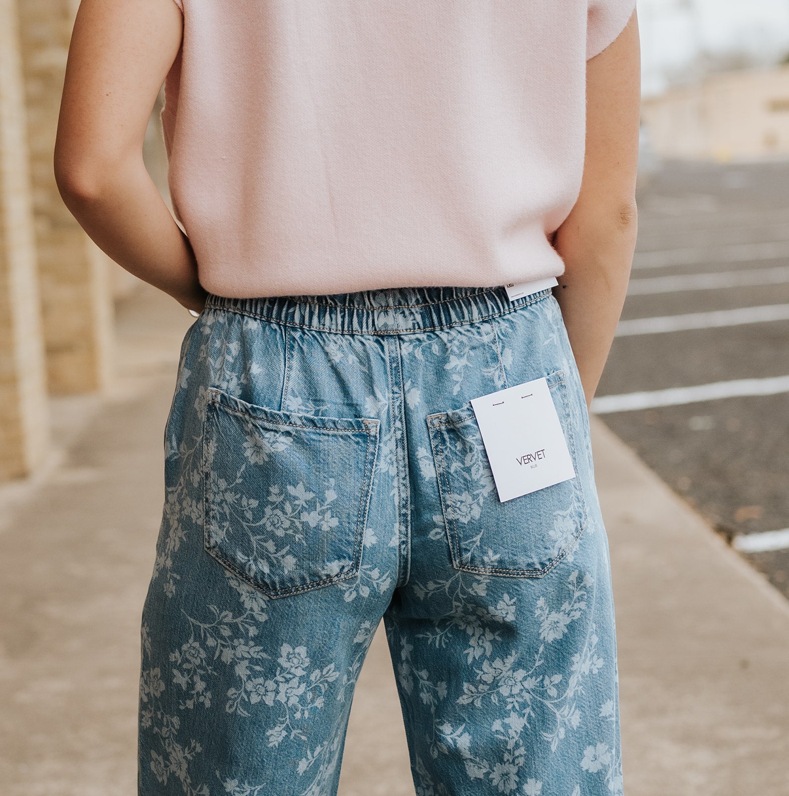 High Rise Vintage Floral Wide Leg Jean T7328VFR