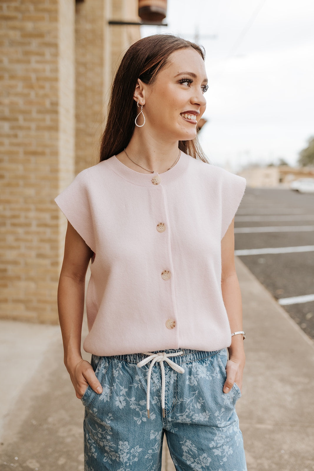 Light Pink Cap Sleeve Sweater SW11622