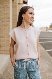 Light Pink Cap Sleeve Sweater SW11622