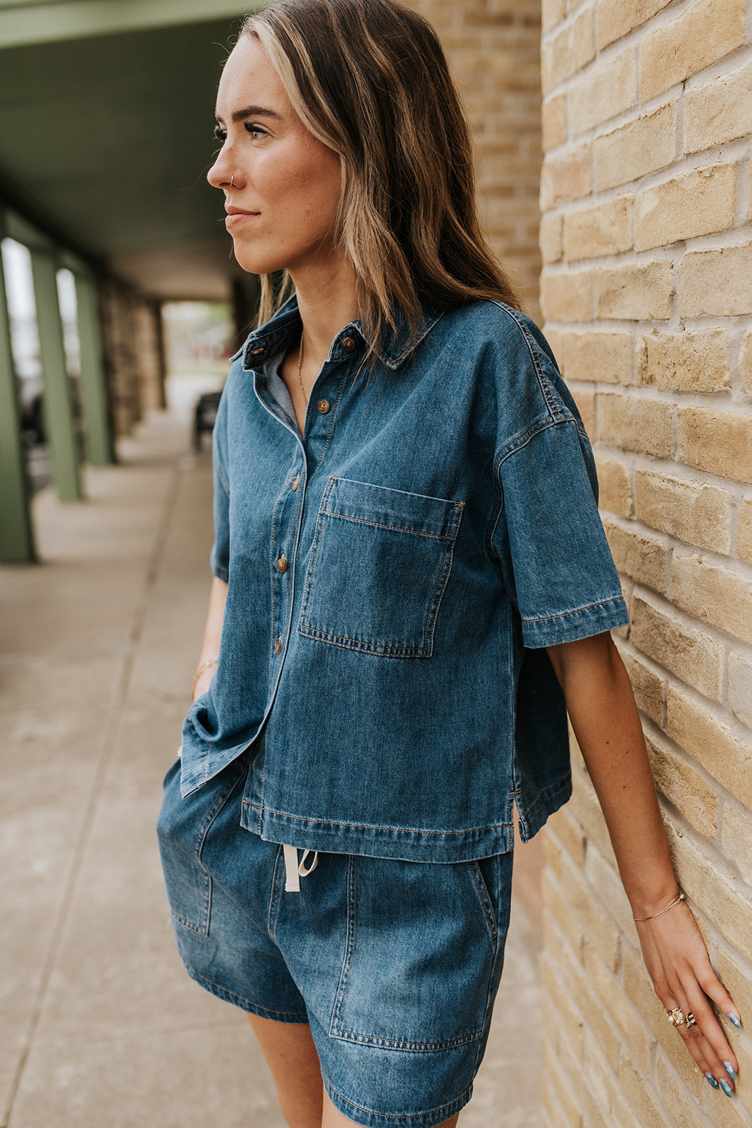 Everyday Denim Button Up Deep Water ZT261115