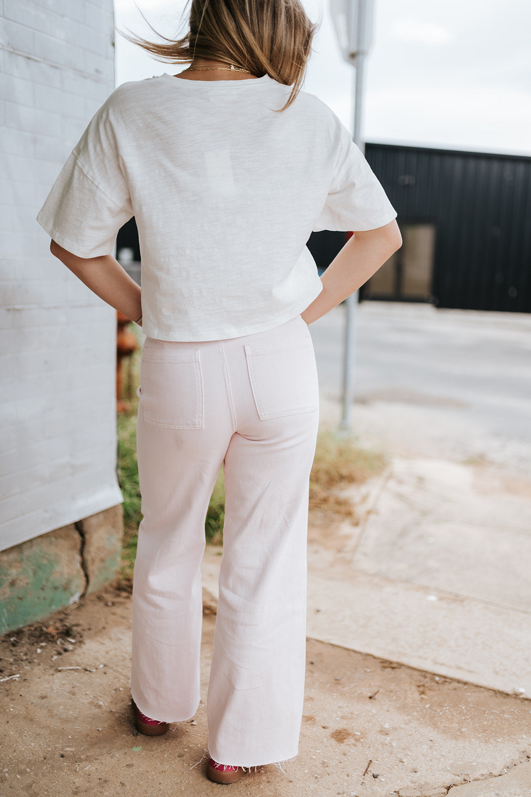 White Button Down Top ET7639