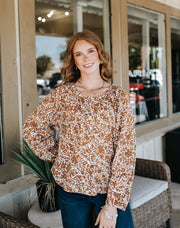 Tan Nomadia Button Up Top VOP11745