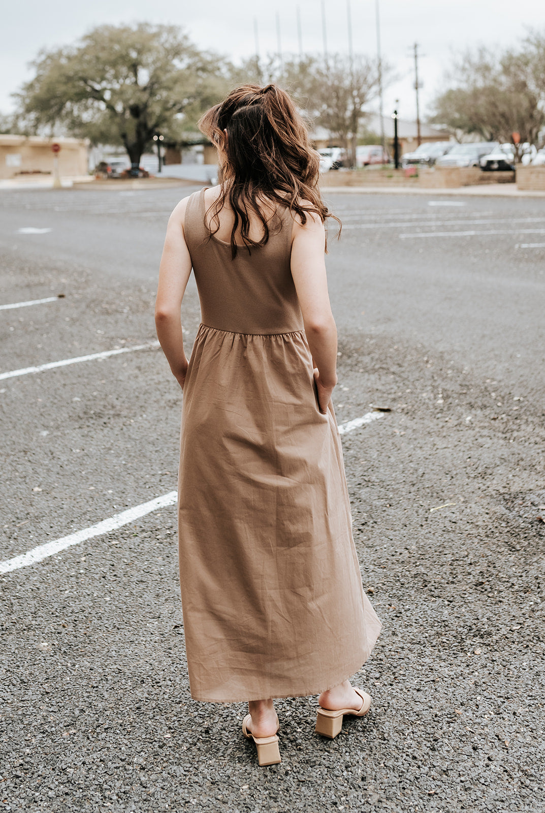 Espresso Twofer Knit Tank Midi Dress WL25-12337