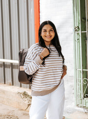 Heather Ash The Everyday Striped Crew Top ZT263558