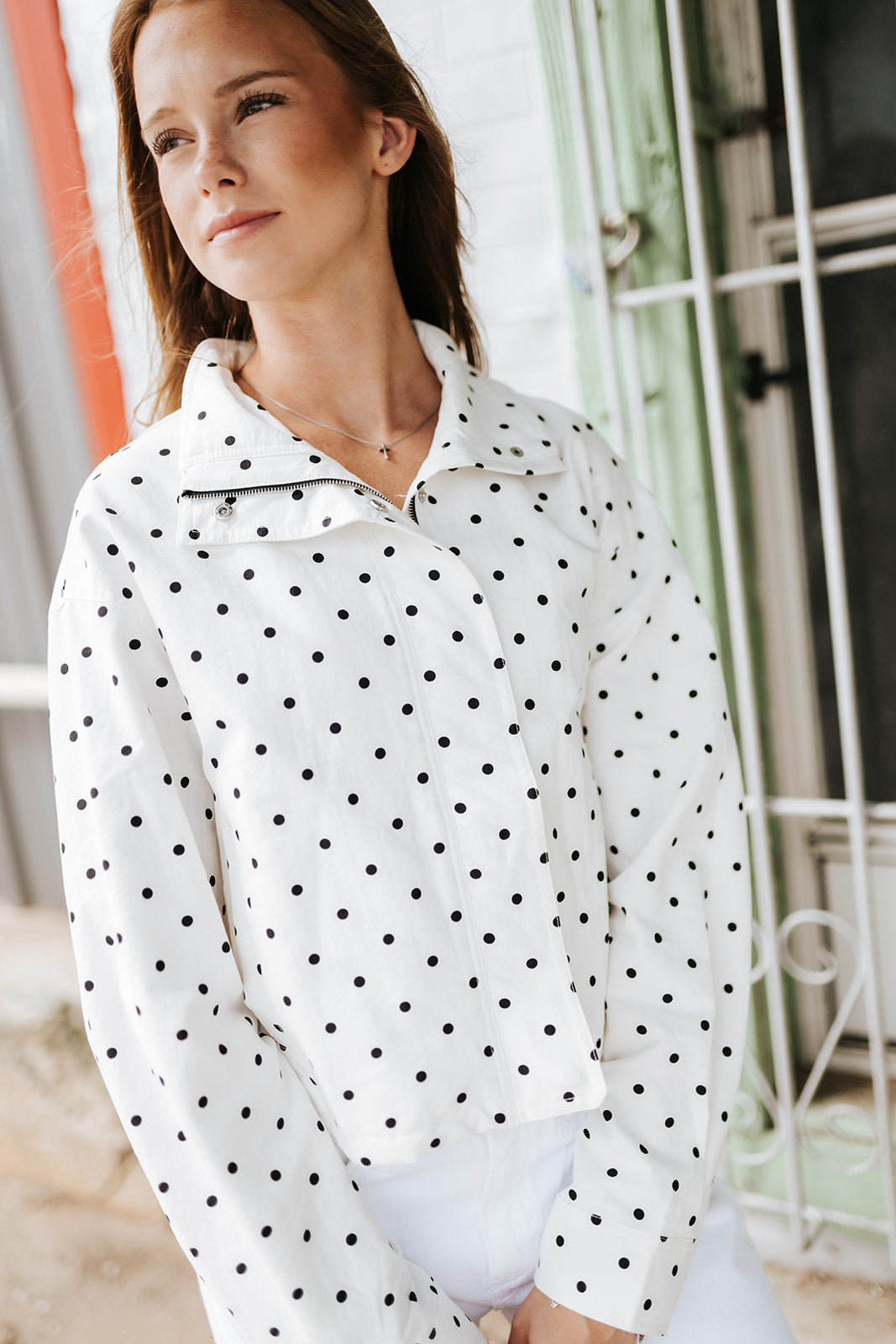 Polka Dot High Neck Pullover - RJ1101