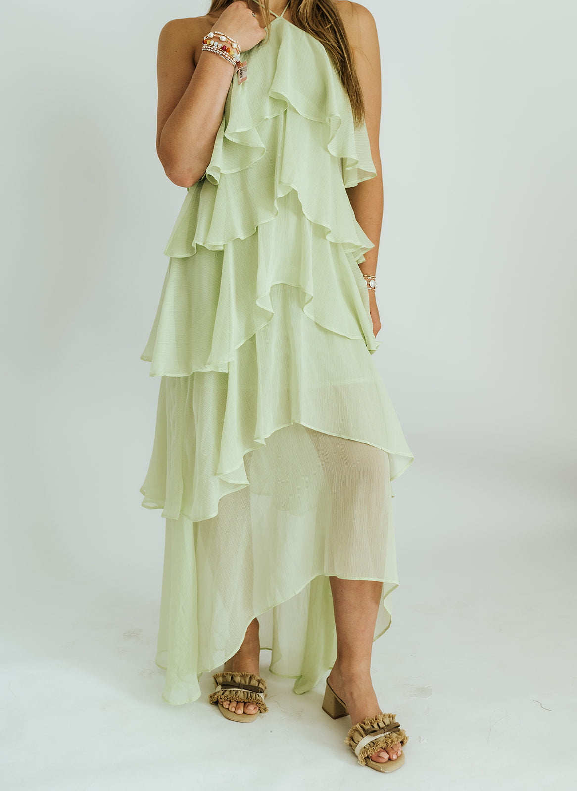 Sage Halter Neck Maxi Dress 64817D