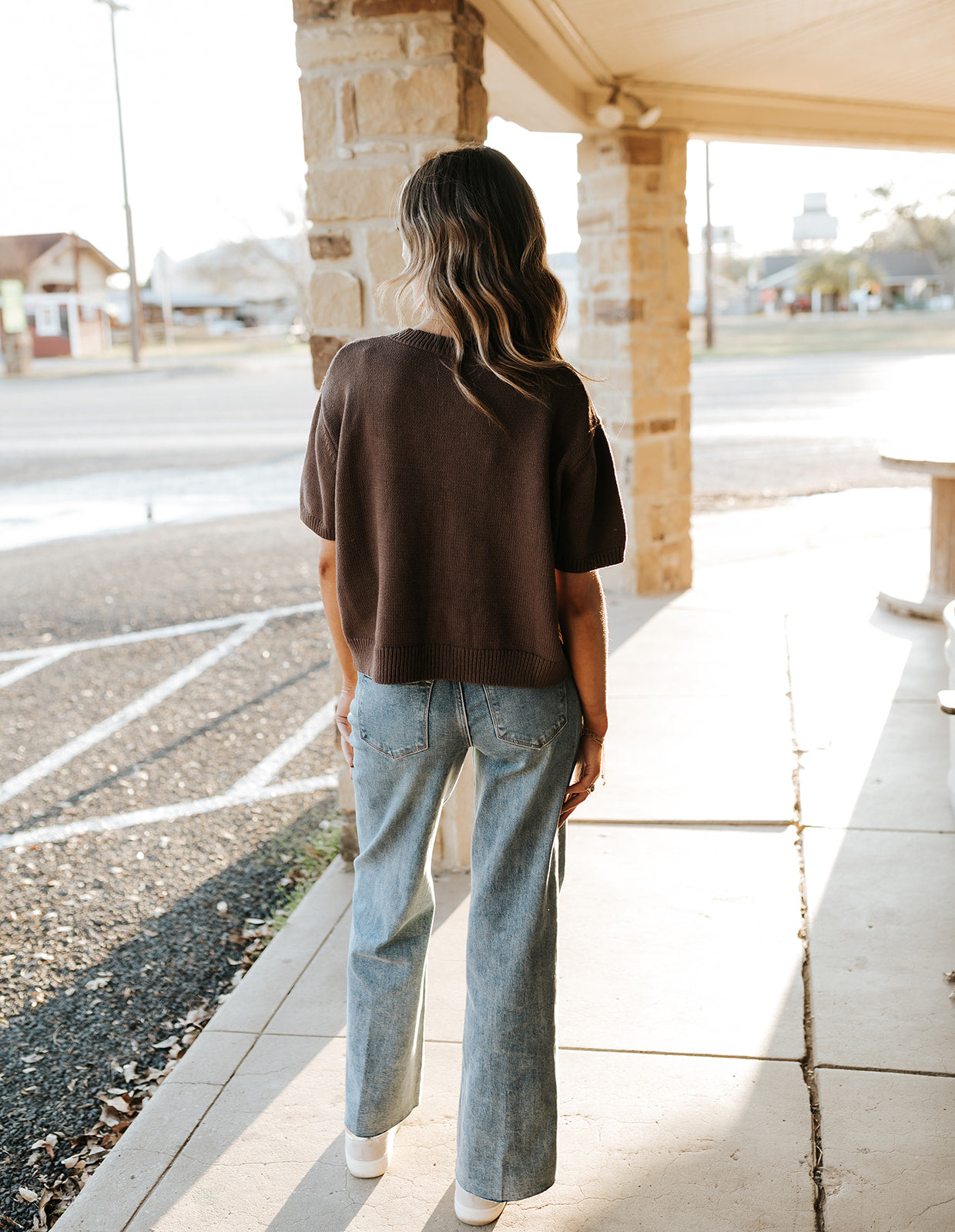 Brown Short Sleeve Cardigan SWJ2754
