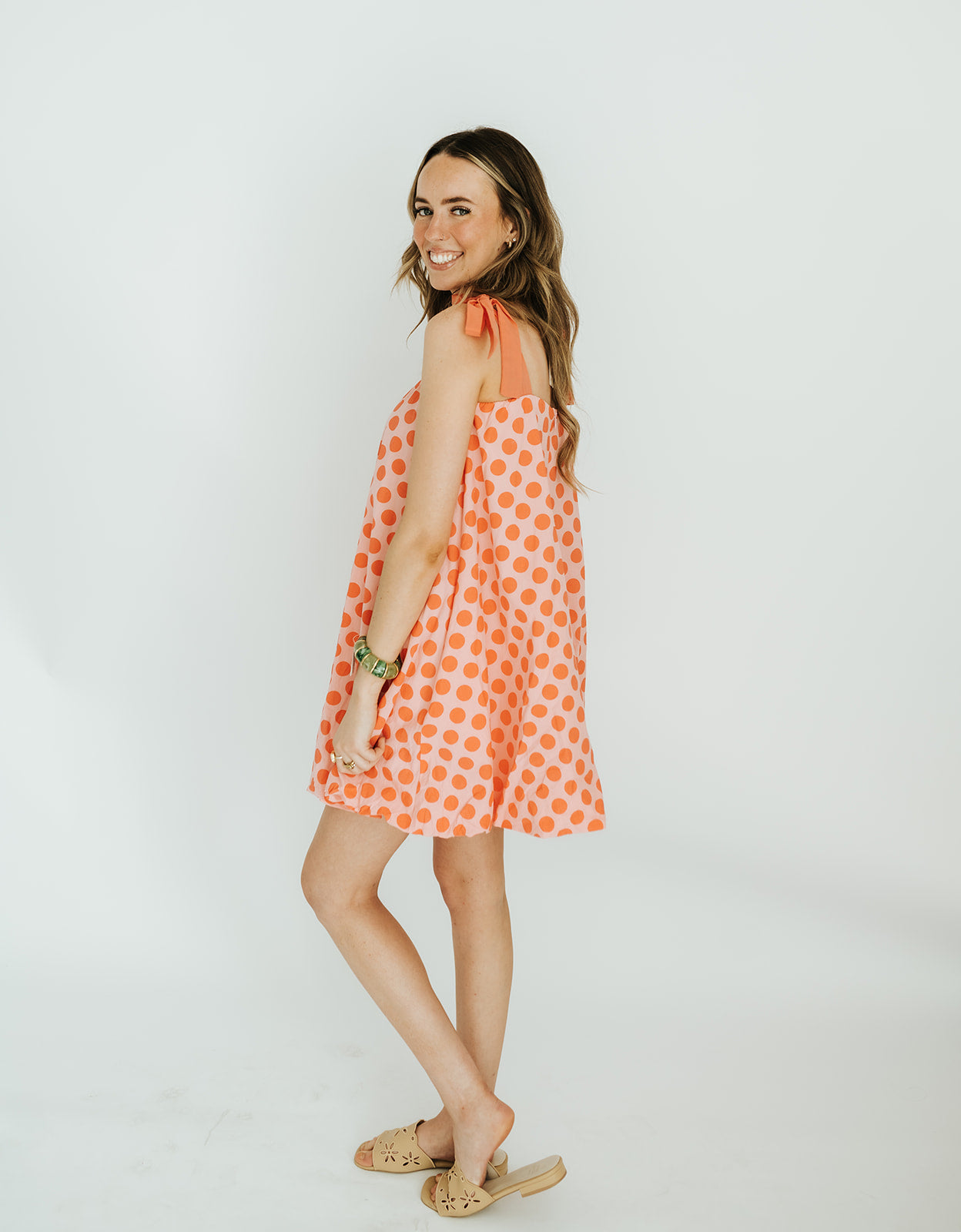 Pink Polka-Dot Mini Dress JD26804