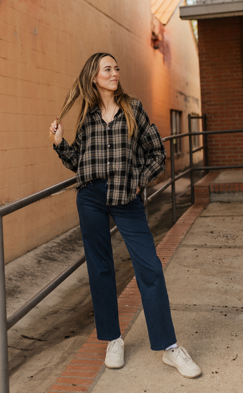 Midnight Lecture Plaid Adrianna Shirt