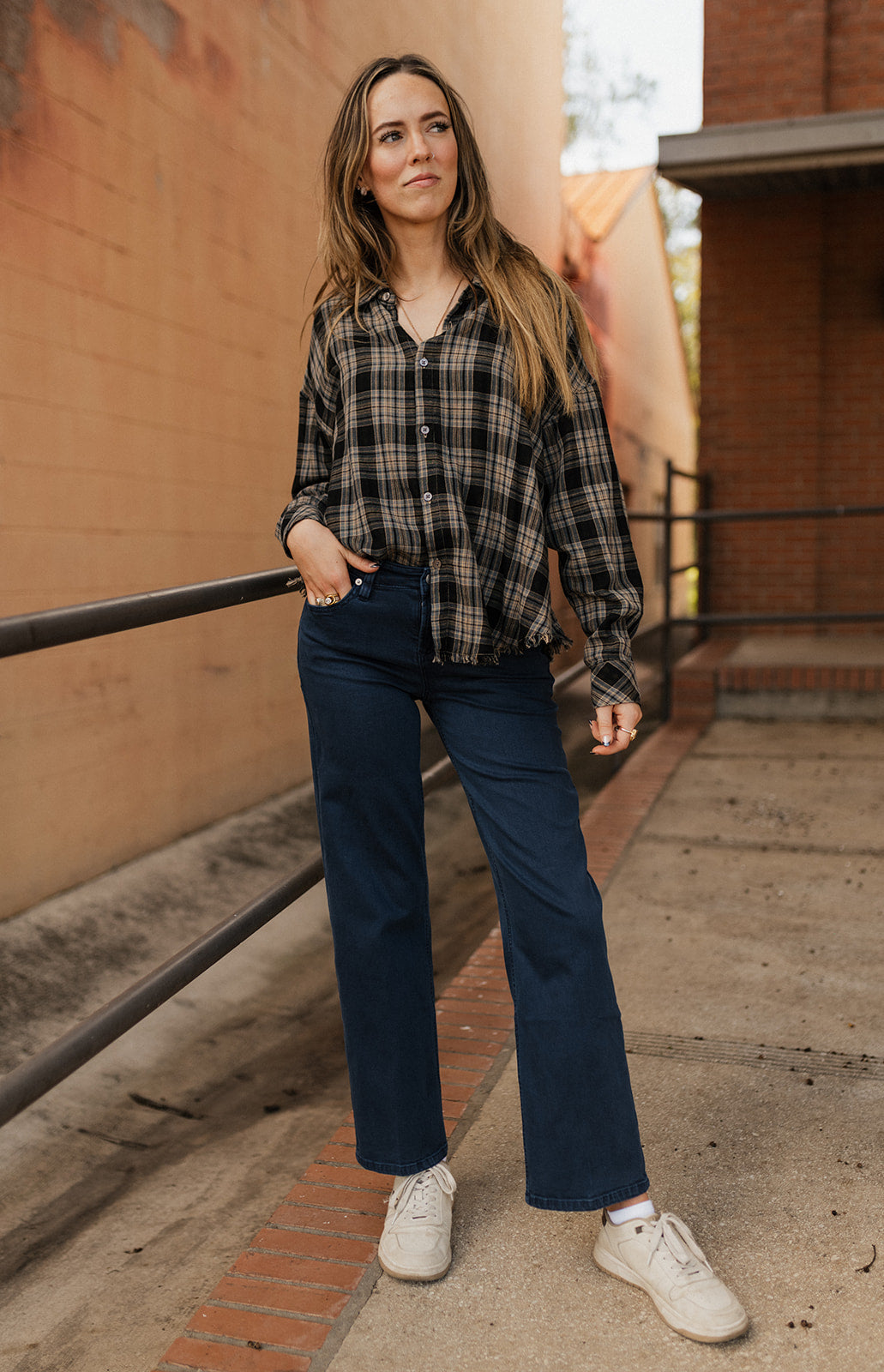 Midnight Lecture Plaid Adrianna Shirt
