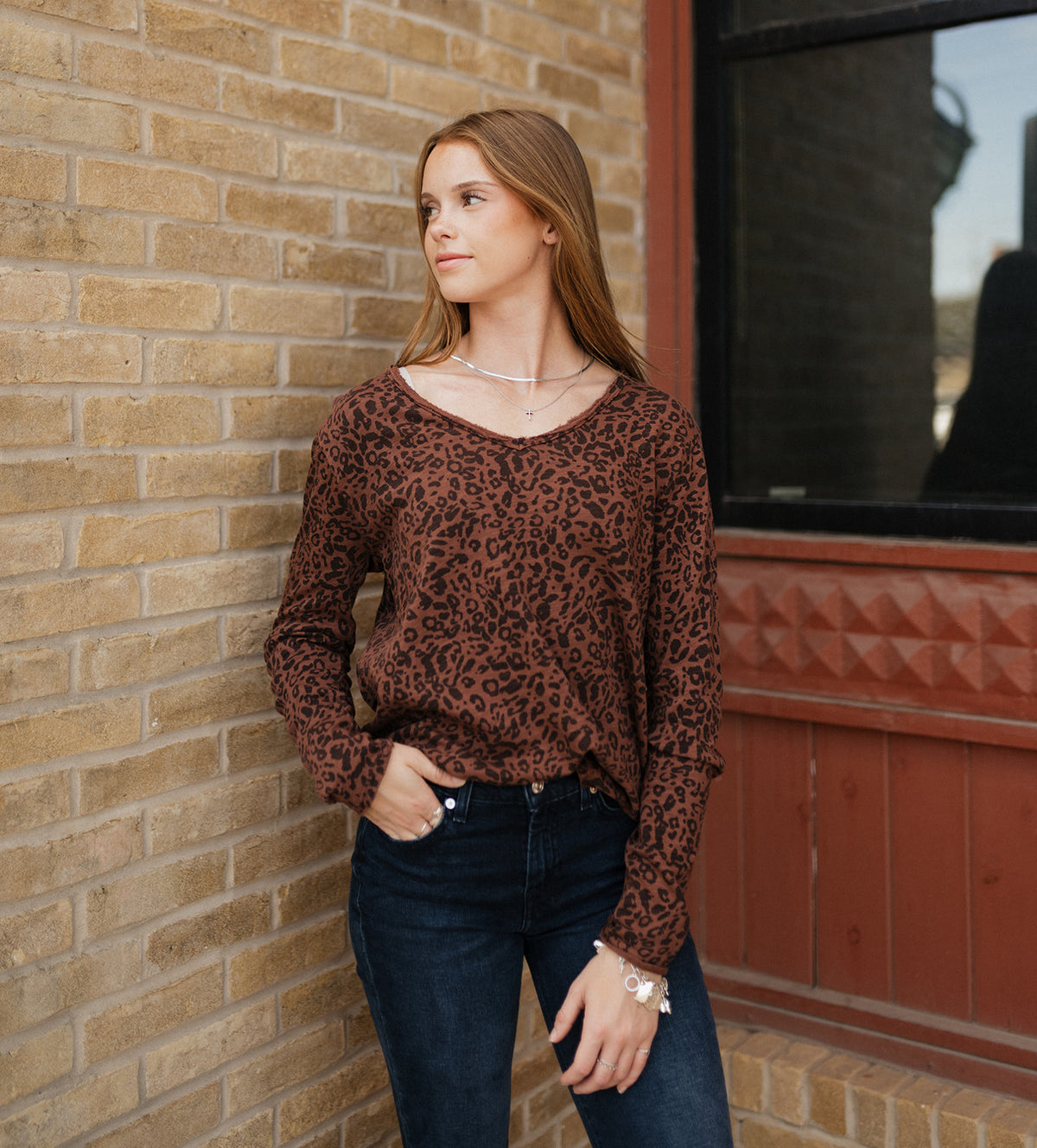 Brown Leopard Vanya Long Sleeve Tee