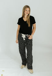 Black Polka Dots String Barrel Pants P10298LL