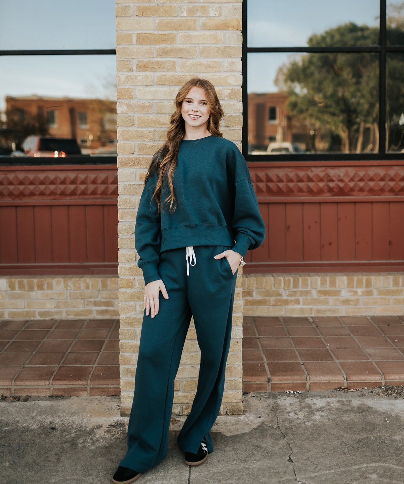 Midnight Navy CloudWalk Wide Leg Fleece Pants KP5704