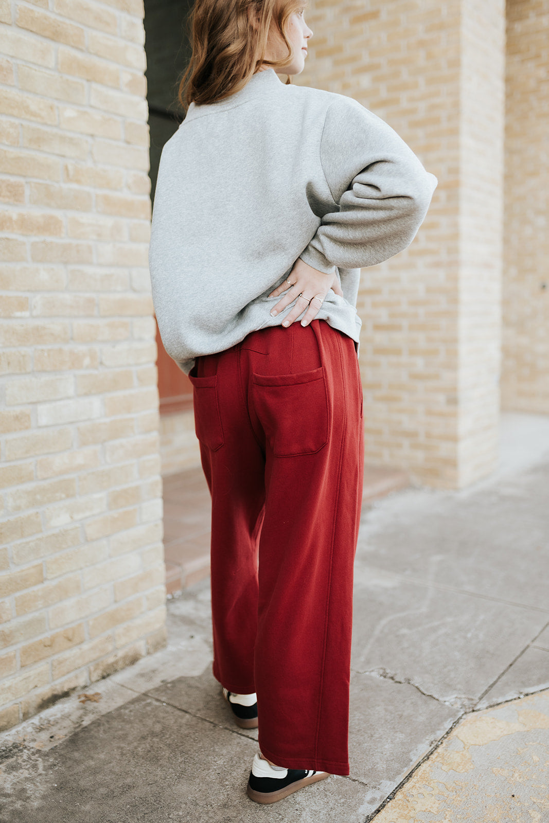 Garnet Red Malibu Air Cotton Barrel Lounge Pants KP5555