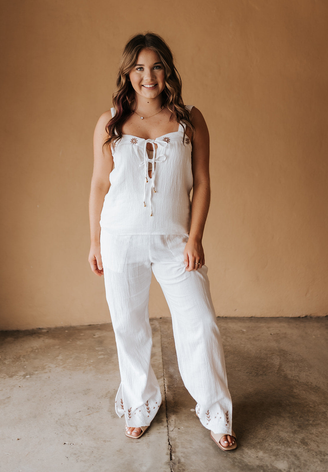 White Spaghetti Strap Top DGE11666
