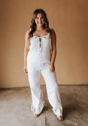 White Spaghetti Strap Top DGE11666