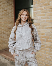 Grey Camo Printed Hoodie IT5919