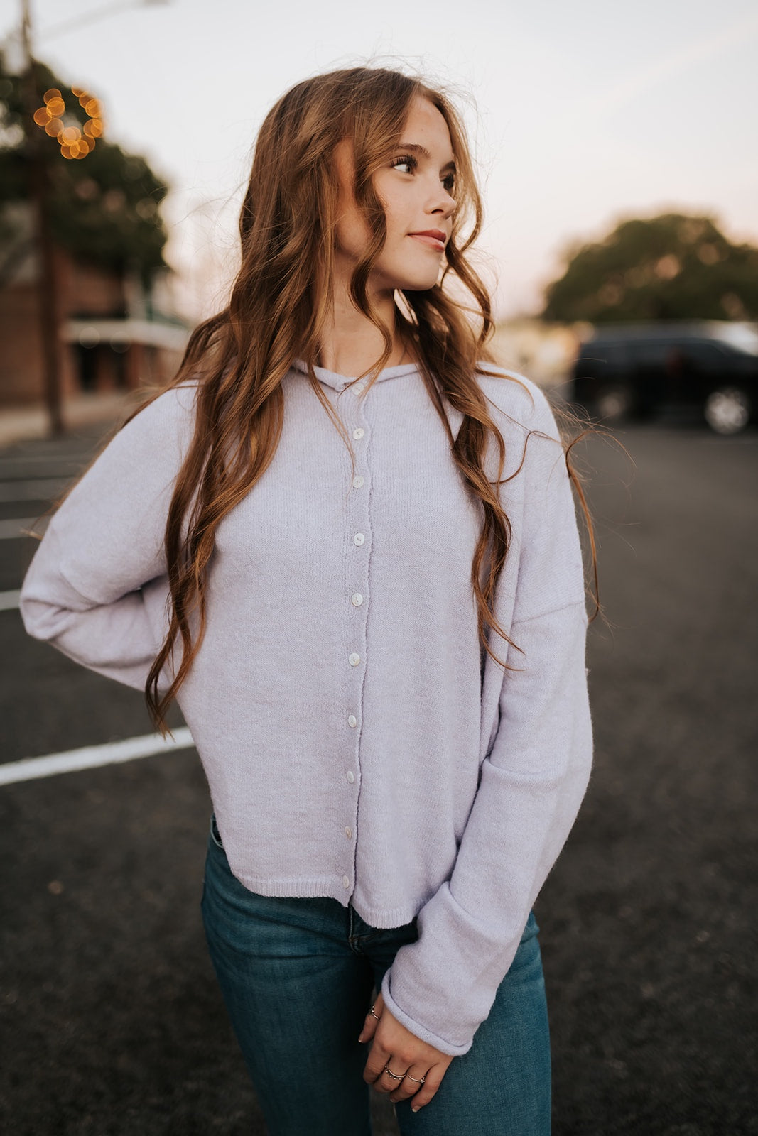 Lavender Lightweight Cardigan TBW237