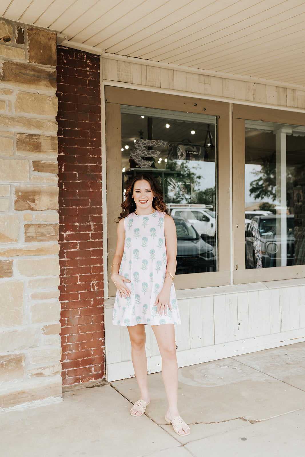 Pink Floral Tie Back Mini Dress CD07074