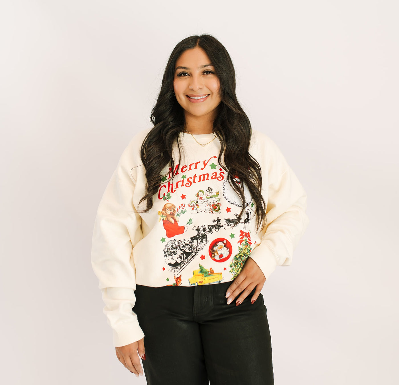 Santa's Sleigh Sweatshirt - Ivory