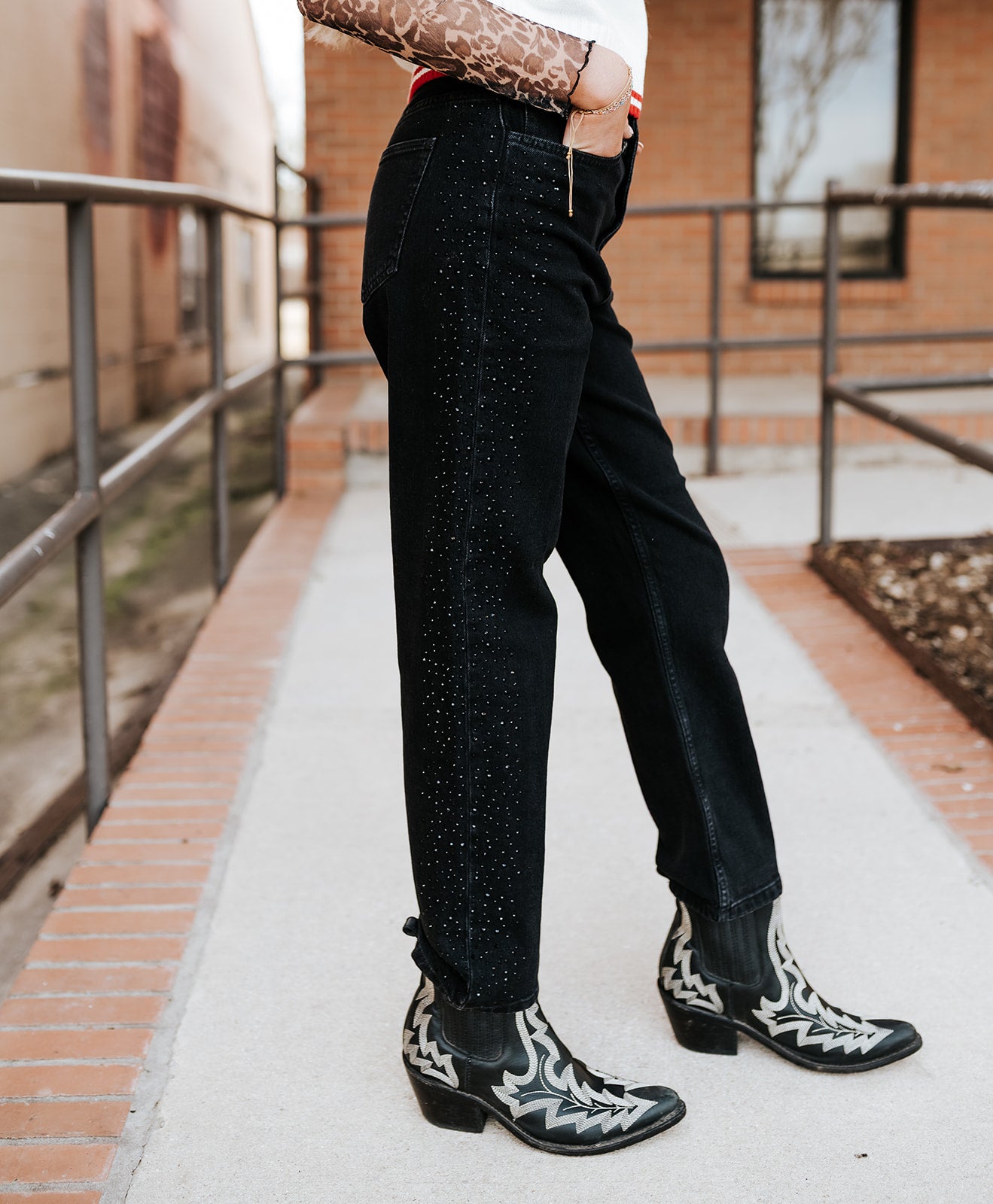 Black Bylara RH Straight Jeans 200465