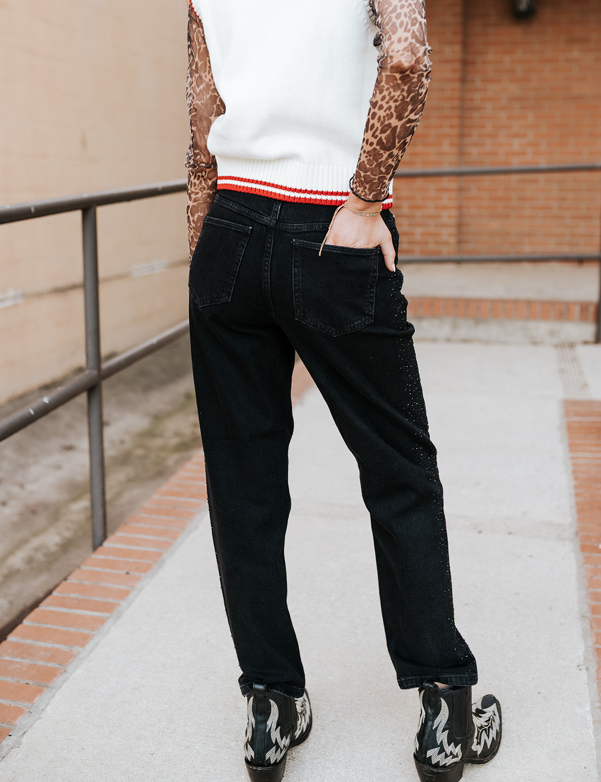 Black Bylara RH Straight Jeans 200465