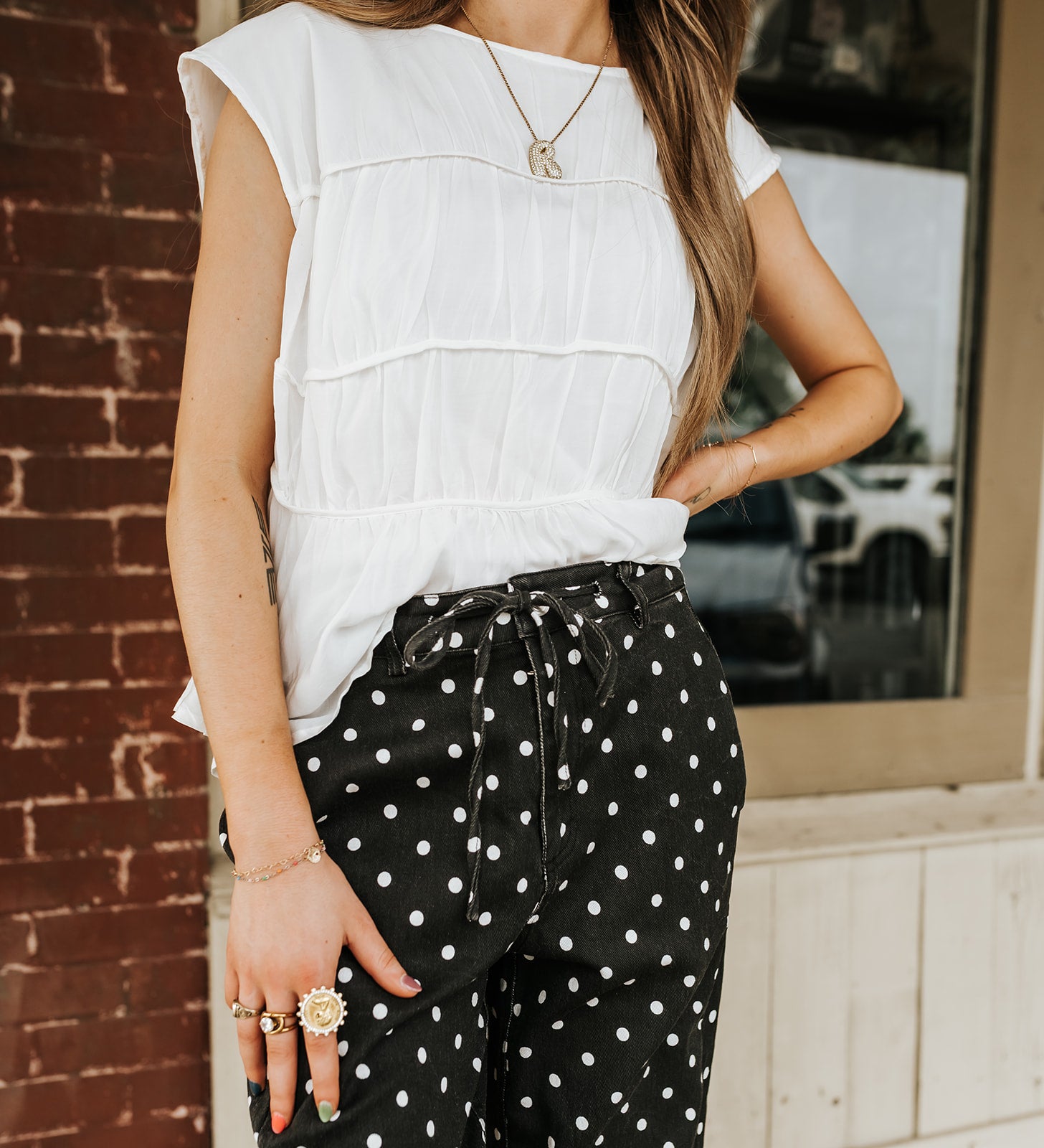 Black Vintage Polka Dot Pants P10324LL