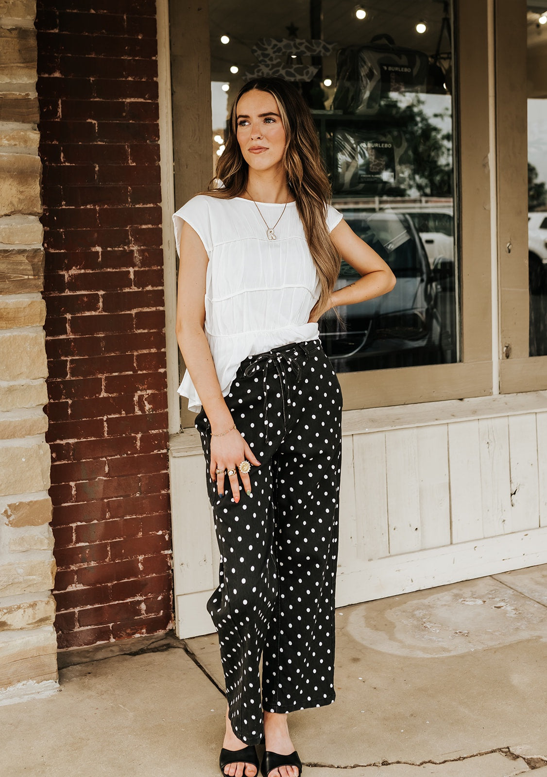 Black Vintage Polka Dot Pants P10324LL