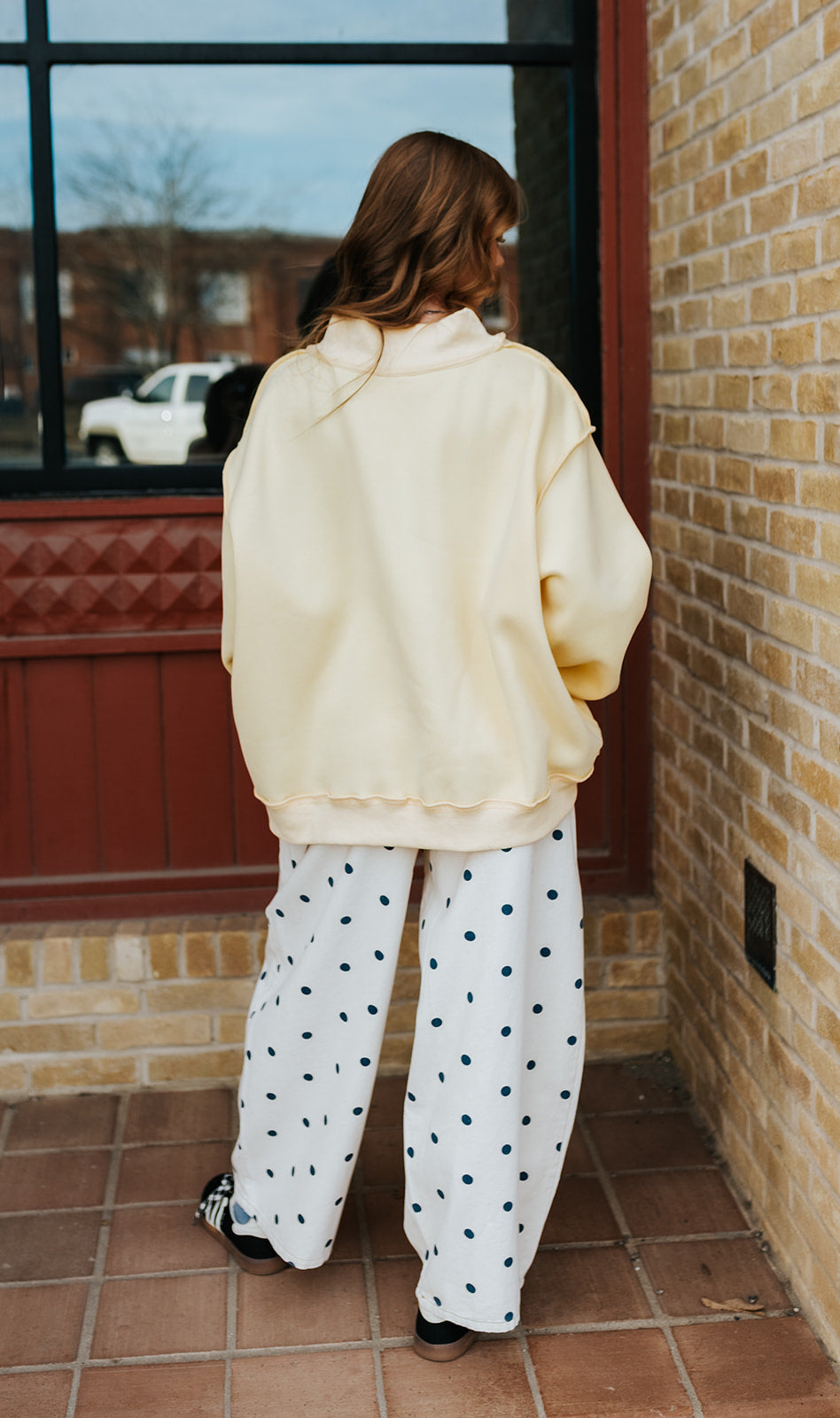 Yellow Dilly Dally Mockneck Sweatshirt IT2594