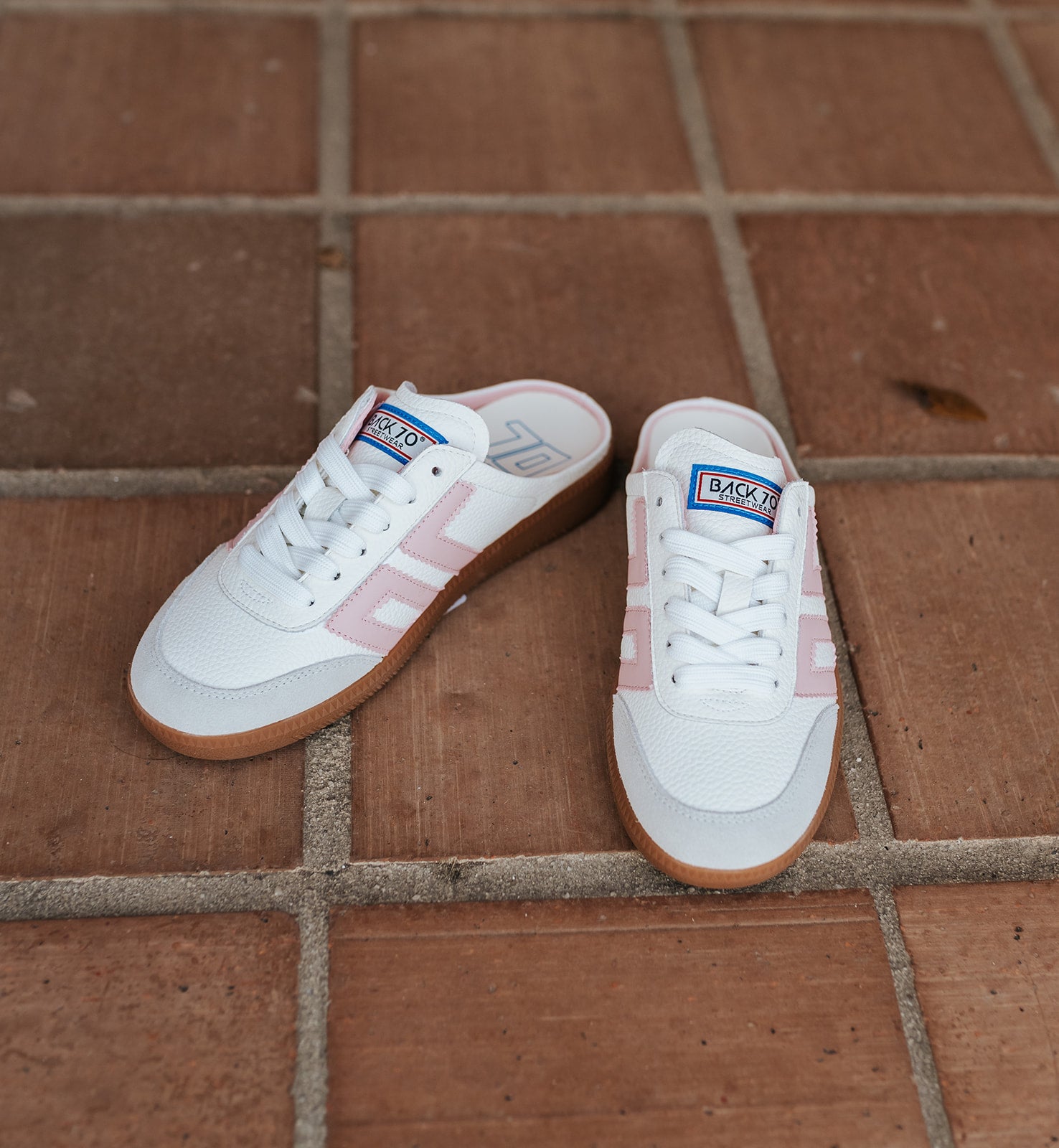 Easter in White/Pink Backless Sneaker