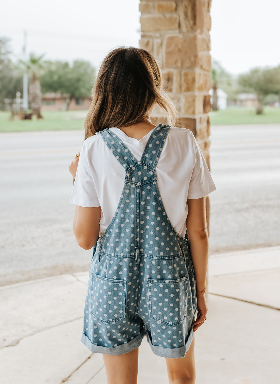 Denim Polka Dot Shortall WL26-12589