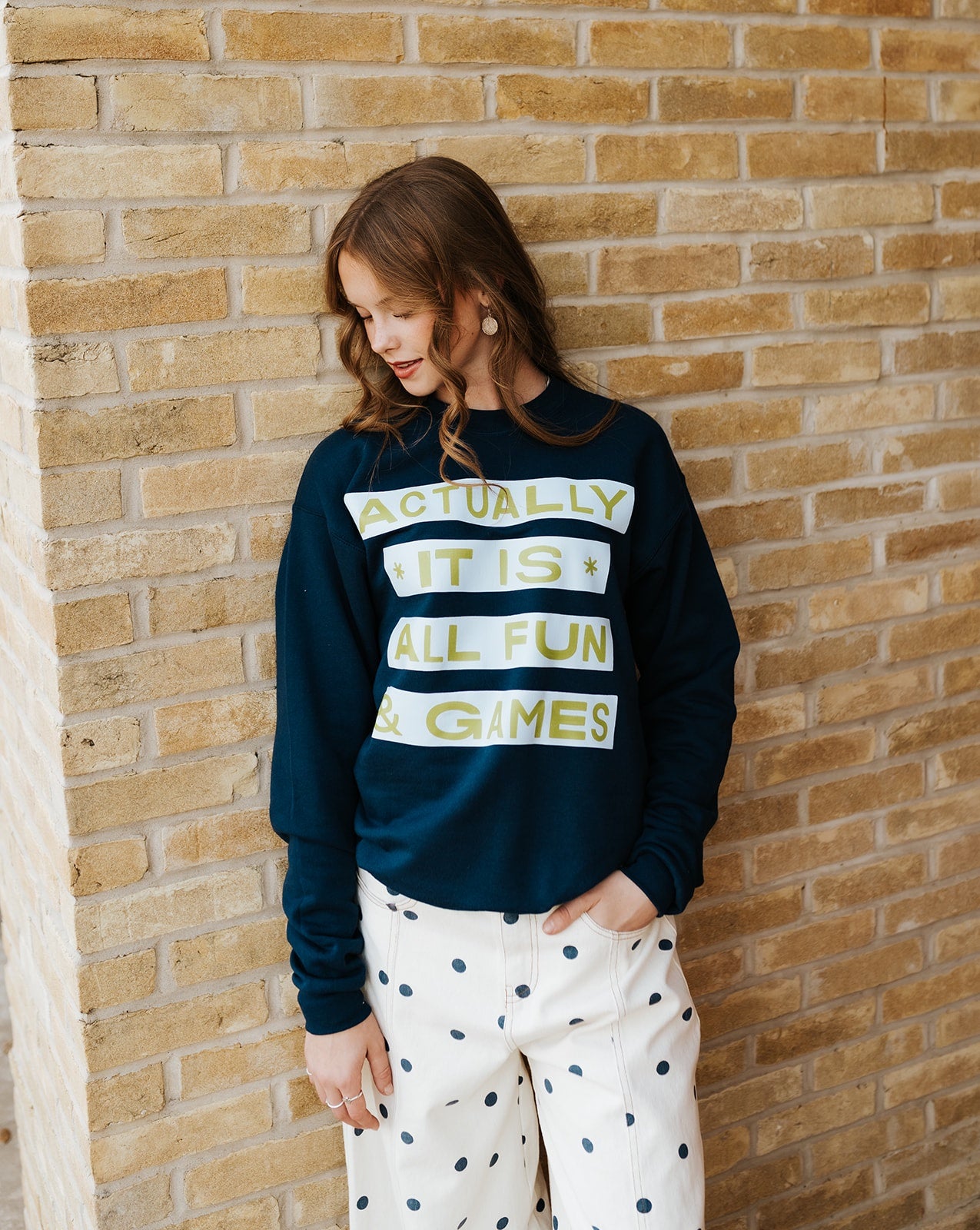 Navy All Fun and Games Sweatshirt