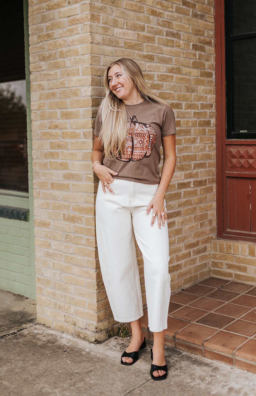 Beige Textured Fabric Barrel Pants P6679
