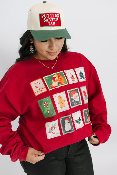 Burg Holiday Stamps Sweatshirt
