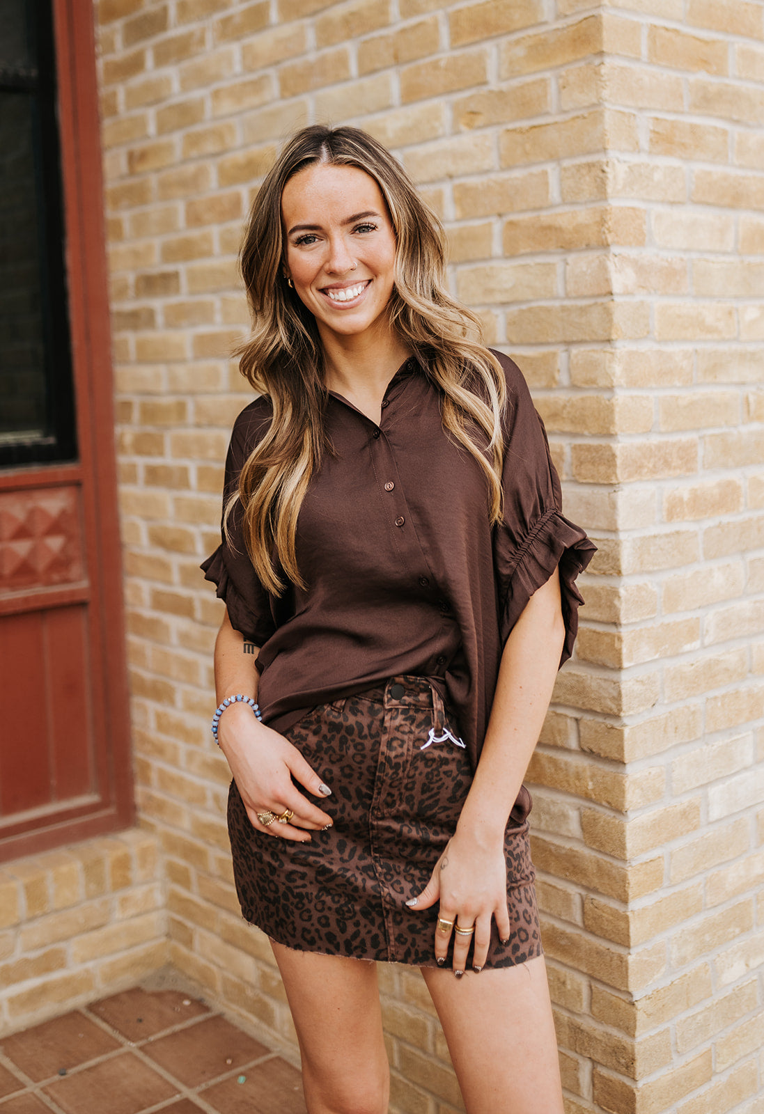 Brown Leopard Quinn Skirt
