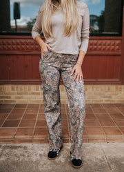 Rock & Roll Women's Camel Cargo Wide Leg Jean BW6HD09833