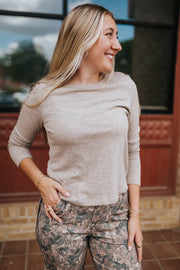 Junie Long Sleeve Heather Grey Tee ZT263277