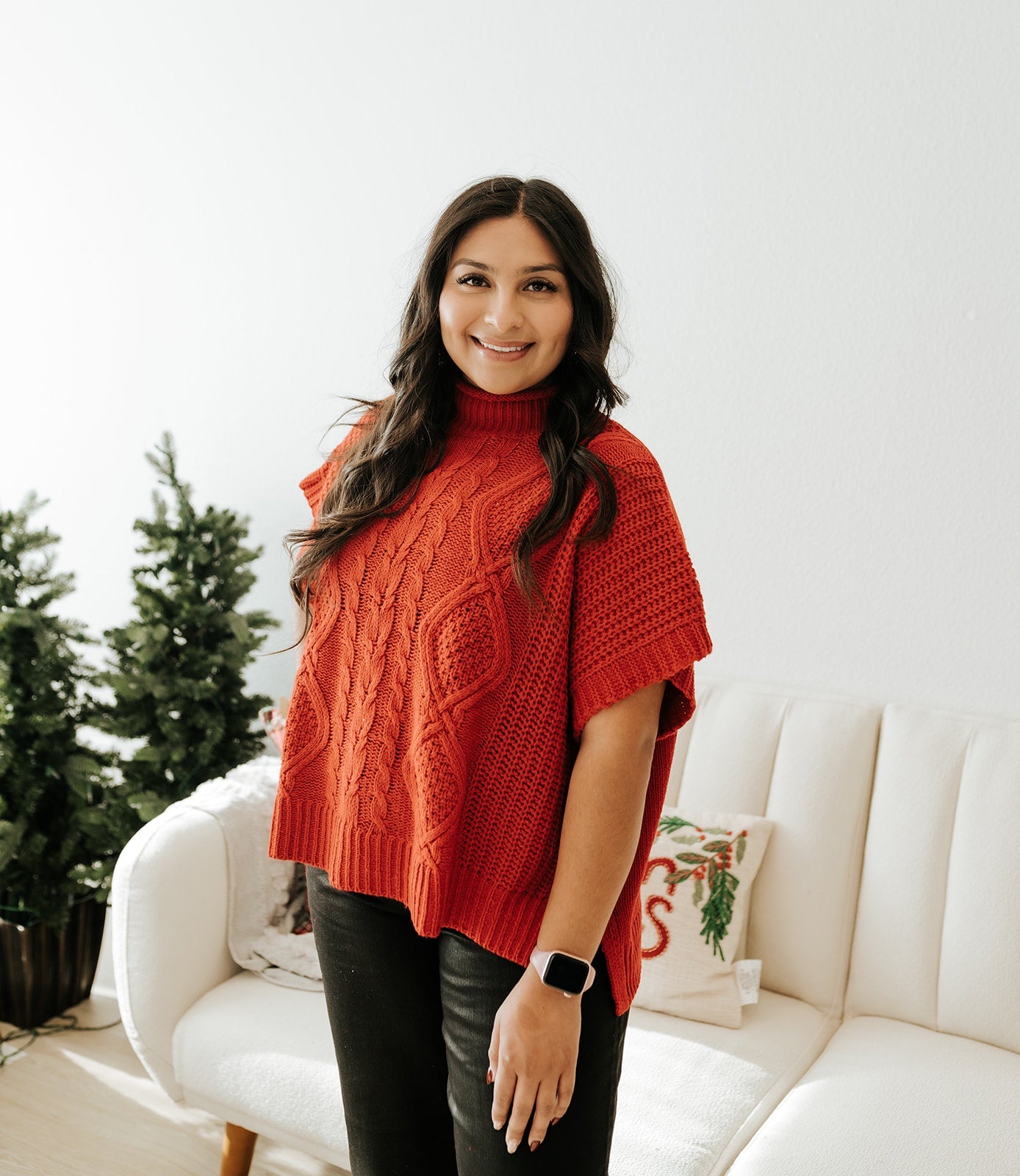 Red Claude Cable Knit Sweater 80140127