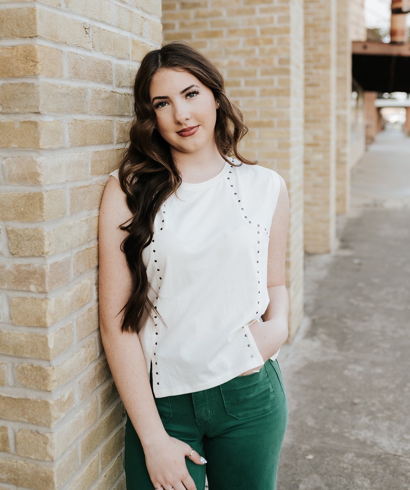 Rock & Roll Women's Natural Studded Jersey Tee LW21T08438