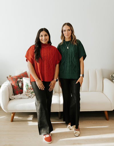 Red Claude Cable Knit Sweater 80140127