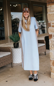 Hip Baby Blue Varsity Track Dress