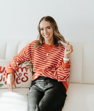 Red Stripe Sweatshirt T-41326