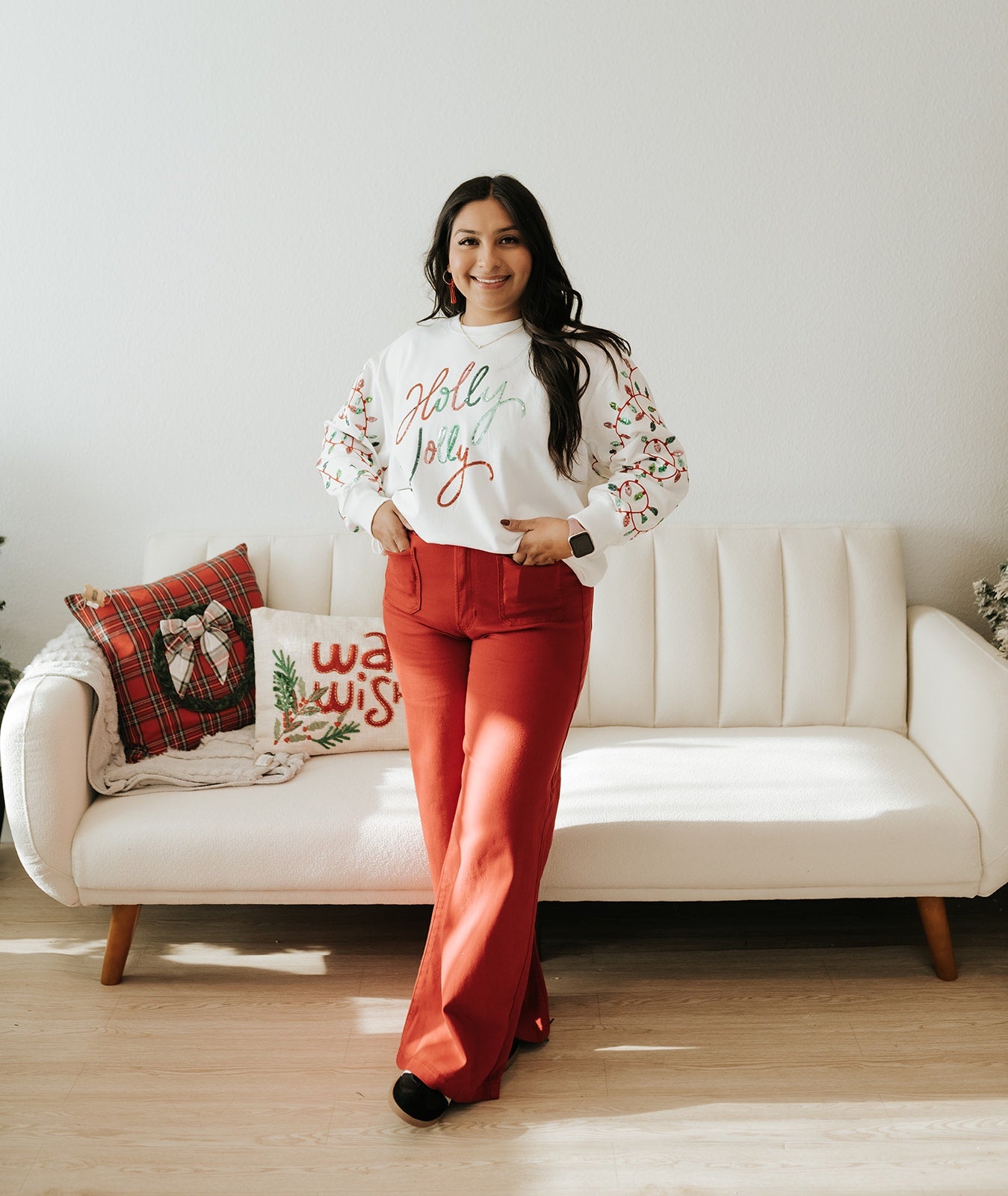 Dk Red Mini Patch Pocket Wide Jean DP790