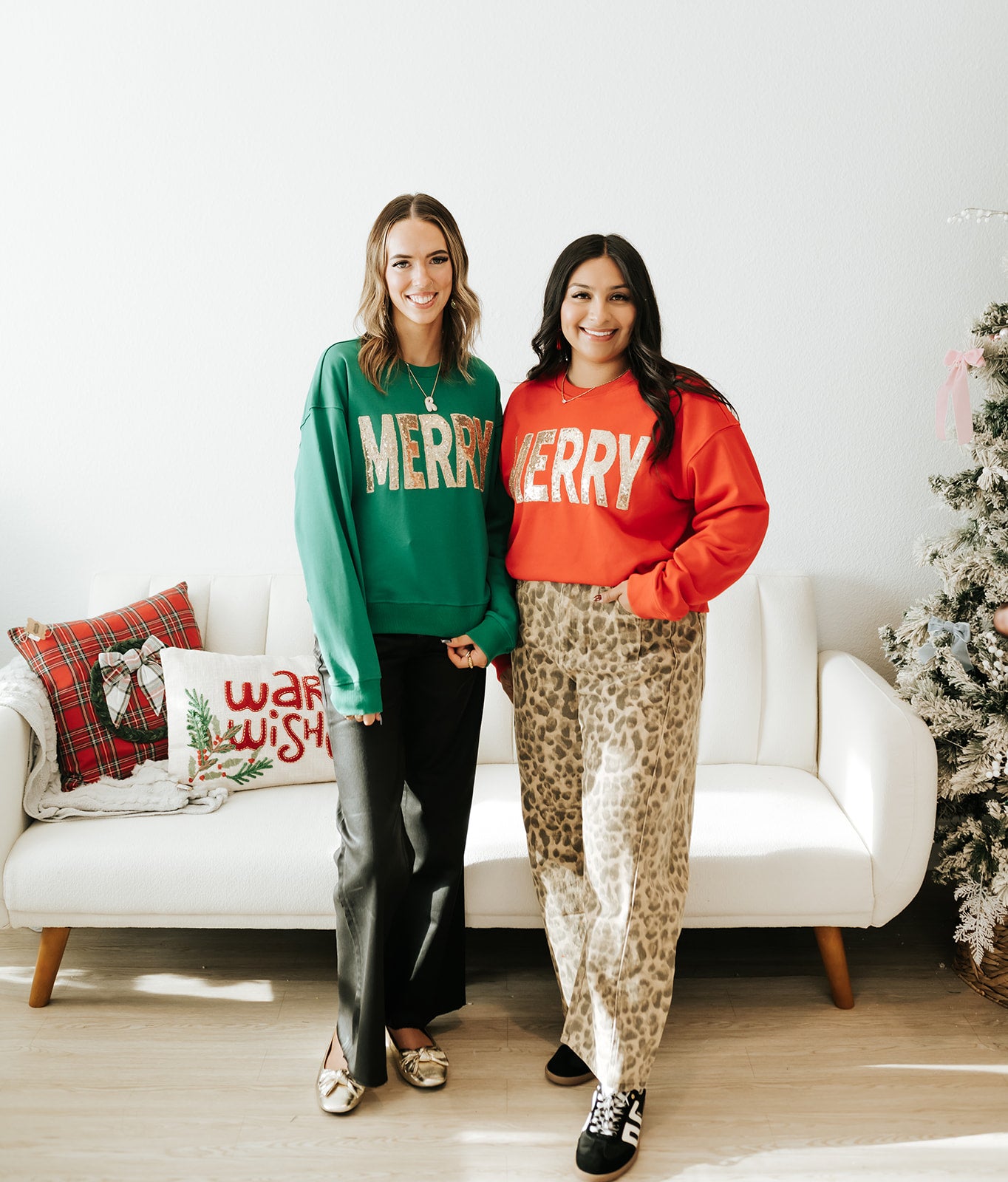 Green/Gold Merry Sequin Sweatshirt WL25-11086